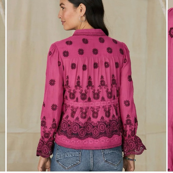 Sundance Tales of Time purple embroidered blouse - Picture 2 of 12